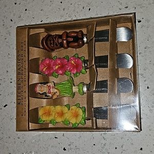 Vintage Kitchen Basics Spreader SetFour Piece Hawaiian Theme Spreader Knives